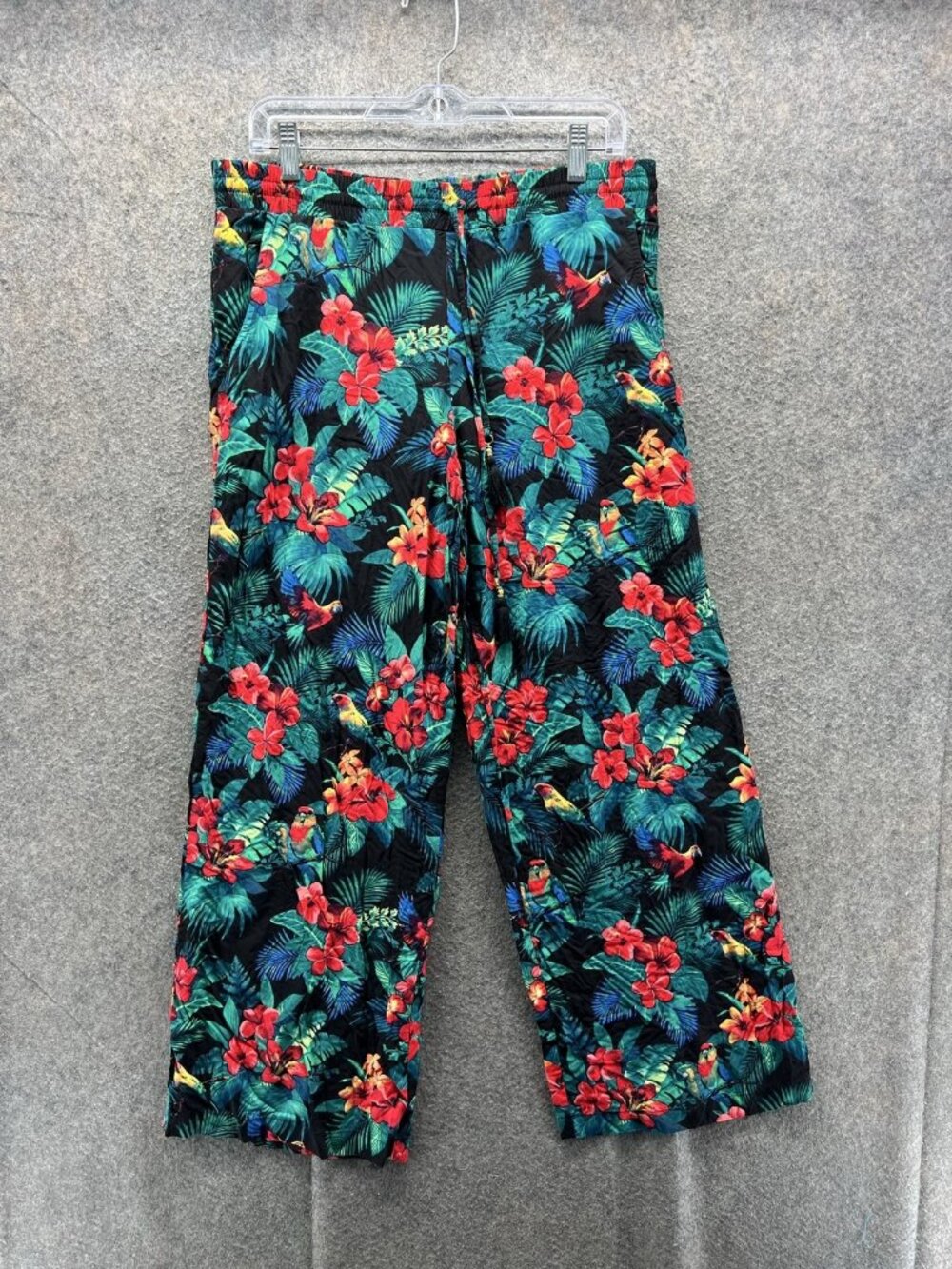 Tommy Bahama Dress Pants Womens Medium Multicolor Floral Rayon Wide Leg Tropical
